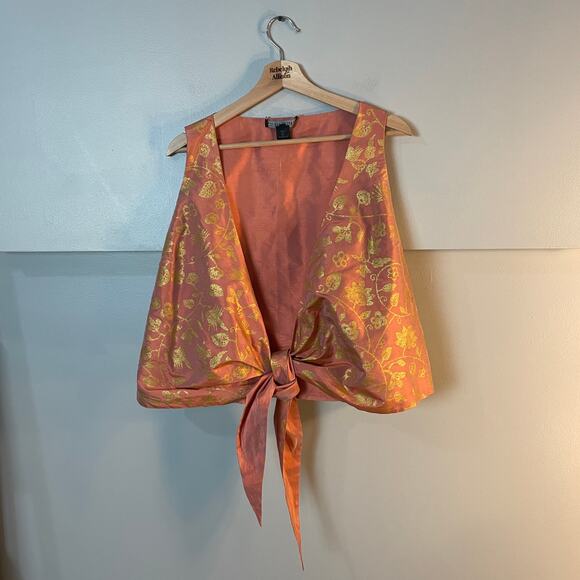 Lafayette 148 SET Silk Shantung Pleated Kareem Skirt & Tie Top SIZE 12 EUC - Picture 2 of 15